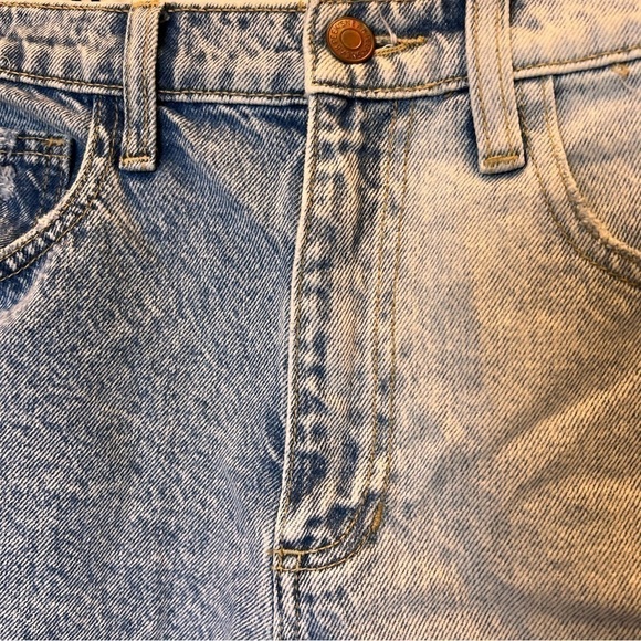 Vestique Women’s Shorts Jean 2-tone Distressed Grunge Size 5 /W27 Raw Hem 90s - Picture 2 of 10